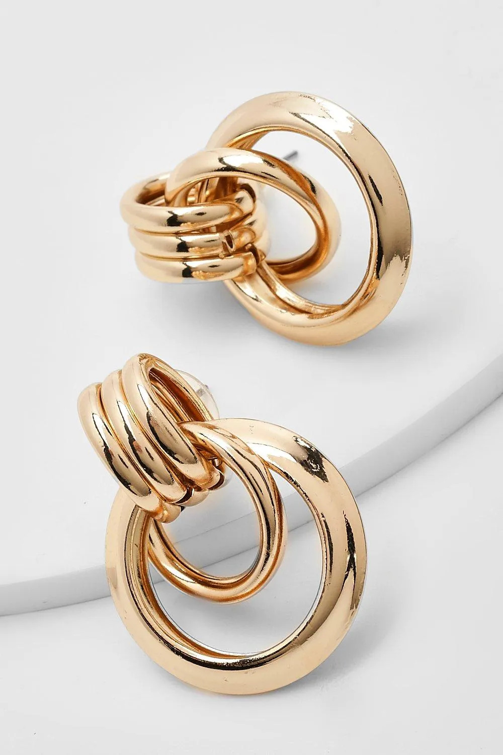 Twist Detail Stud Earrings | boohoo (US & Canada)