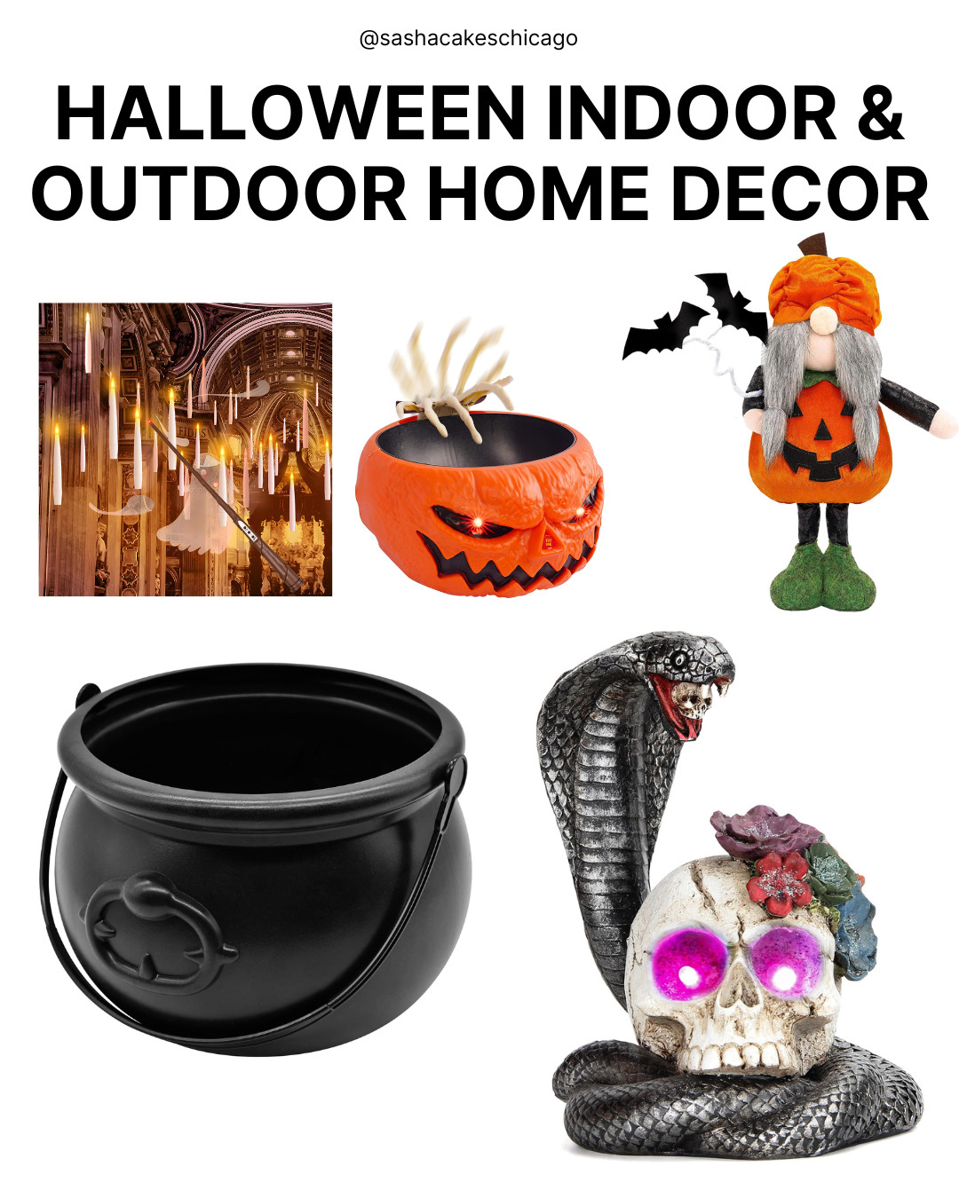 Get ready for spooky season decorating and Halloween home styling! 🎃✨ Whether you’re setting up a haunting entryway, styling a cozy mantel, or hosting trick-or-treaters, these viral Amazon Halloween decor essentials make indoor and outdoor decorating so fun and easy! 🧹🎃

WHAT’S FEATURED:

🧙‍♀️ Magic Wand Remote Floating Candles: Hanging flameless taper candles with a magic wand remote control for a spellbinding, floating ceiling or porch display.

🎃 Crawling Skeleton Hand Pumpkin Candy Bowl: Animated jack-o'-lantern candy dish with crawling skeleton hands and eerie glowing eyes.

🧸 Plush Pumpkin Gnome Figure: Soft standing gnome figurine styled with a pumpkin turban and bat accents, perfect for tabletop decor.

🖤 Classic Black Cauldron Bucket: Heavy-duty matte black pot prop ideal for serving Halloween candy, trick-or-treating, or witchy potion setups.

🐍 Cobra Snake & Skull Statue: Dramatic tabletop accent piece featuring a detailed serpent wrapped around a skull with glowing purple eyes.

✨ MORE Fall & Halloween Home Decor: Check out all the tagged items below for matching garlands, spooky lanterns, and porch accents! Tap any item below to shop directly.

As an Amazon Associate, I earn from qualifying purchases. 

 #LTKSeasonal #LTKHome