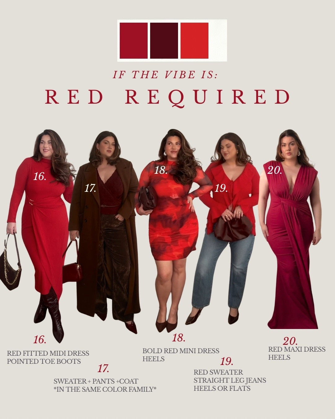 Valentine’s Day Outfit ideas if you need to be on theme with red ❤️💃🏻

•Wearing XL in tops and dresses
•Wearing 33R in the pants 



#LTKMidsize #LTKPlusSize #LTKValentine
