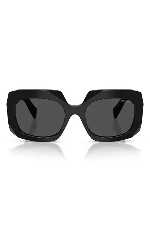 Prada 55mm Square Sunglasses in Black /Dark Grey at Nordstrom | Nordstrom
