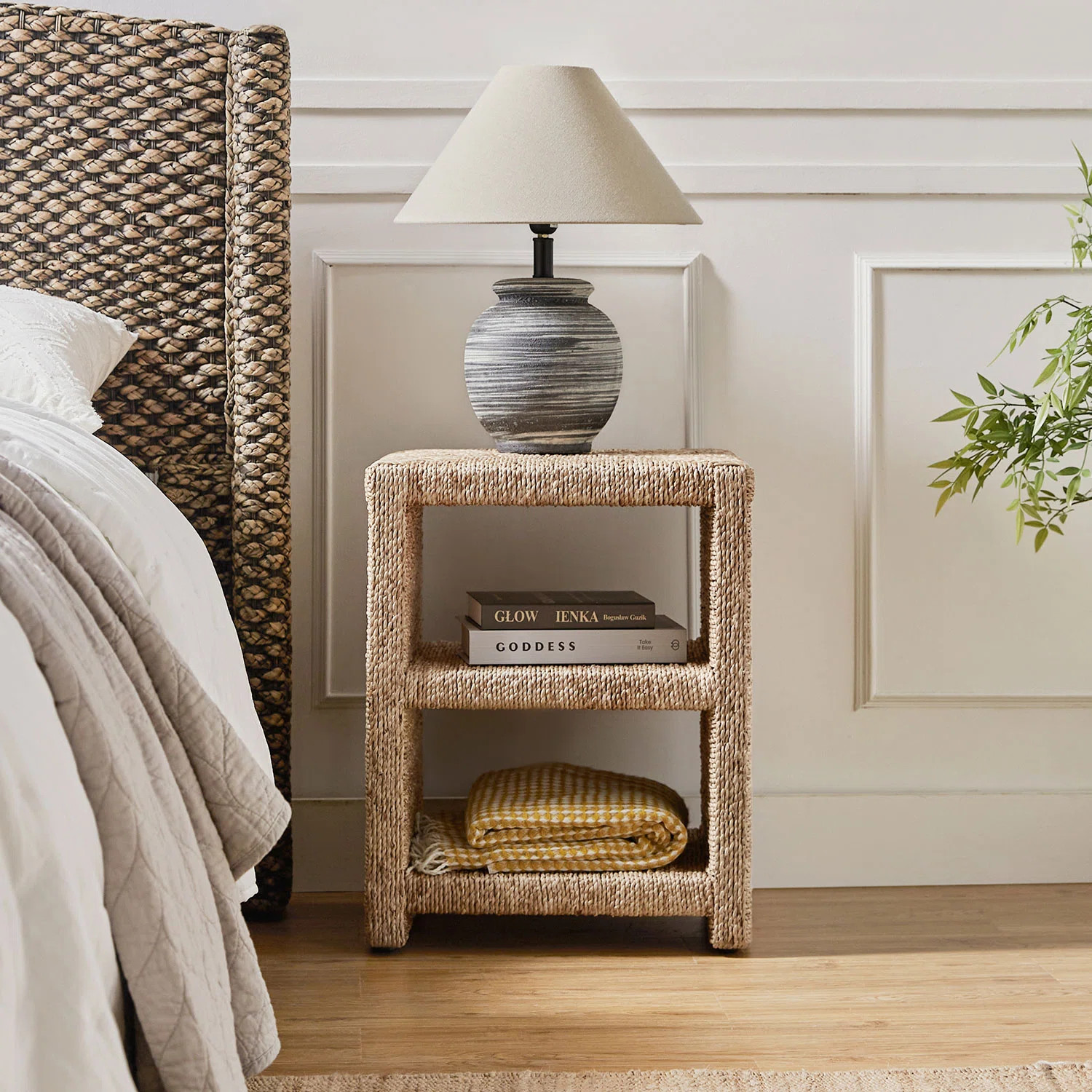 Boatwright Grass Rope End Table with Two Open Shelves | Wayfair North America