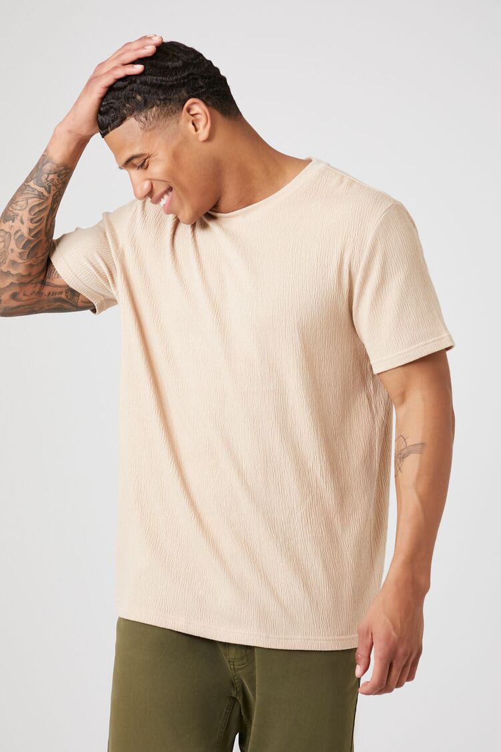 Textured Crew Neck Tee | Forever 21 (US)