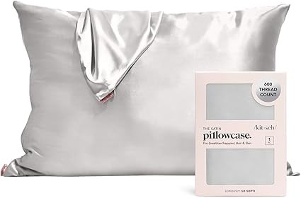 Kitsch Satin Pillowcase with Zipper for Hair & Skin, Softer Than Silk Pillow Cases Queen, Wrinkle... | Amazon (US)