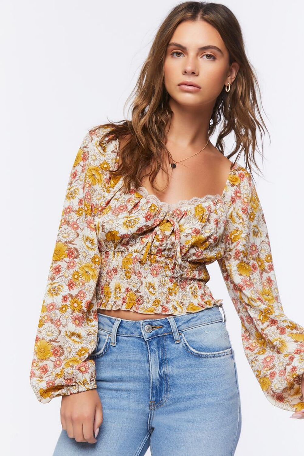 Smocked Floral Peasant Top | Forever 21 | Forever 21 (US)