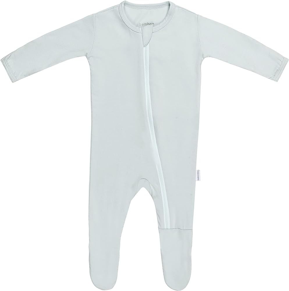 Bamboo Jersey Baby Zipper Footie Pajamas, Baby Boy, Baby Girl, Unisex, Soft & Stretchy, 0-9 Month... | Amazon (US)