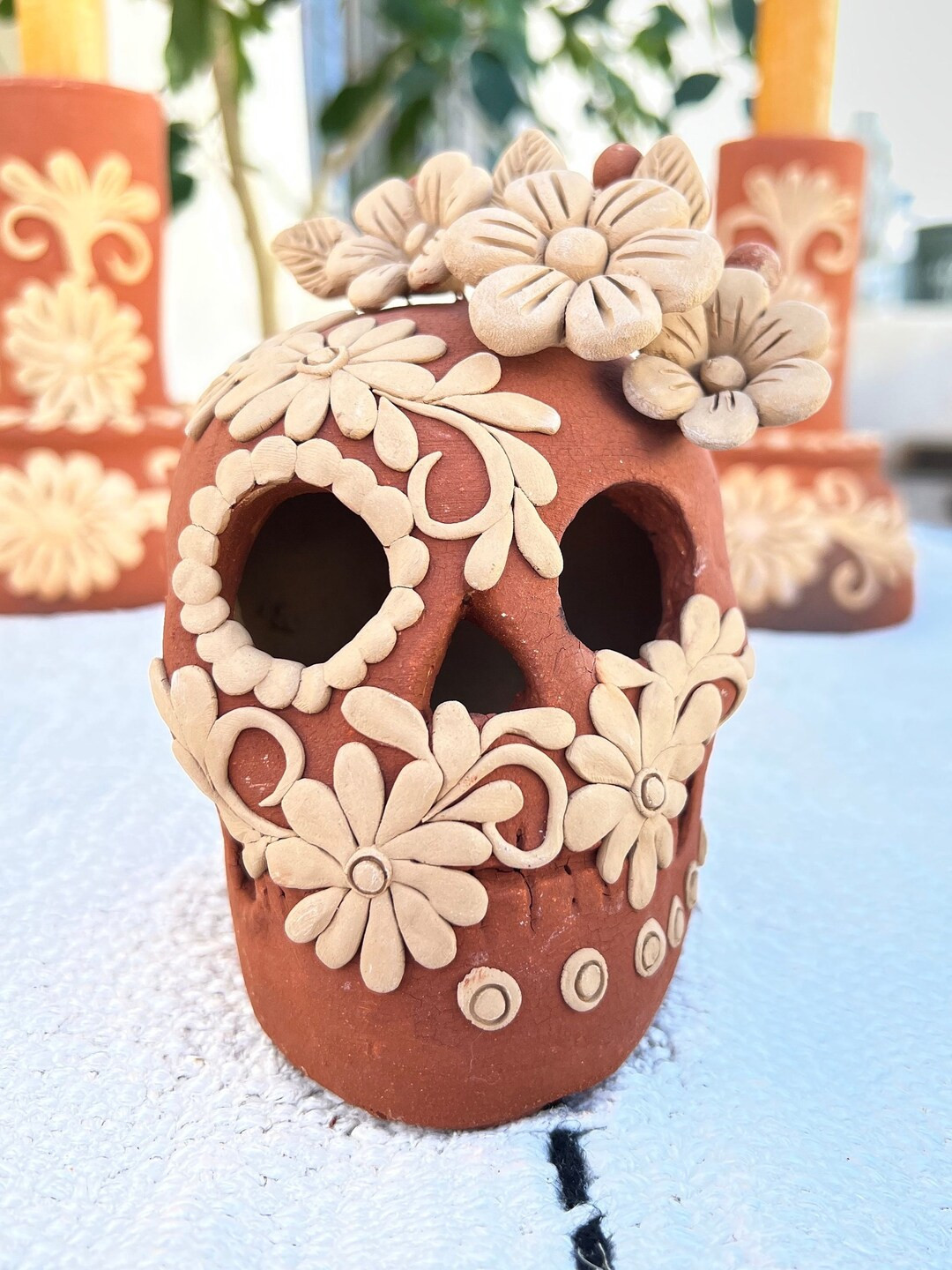 Day of the Dead Clay Skull, Small | Etsy (US)