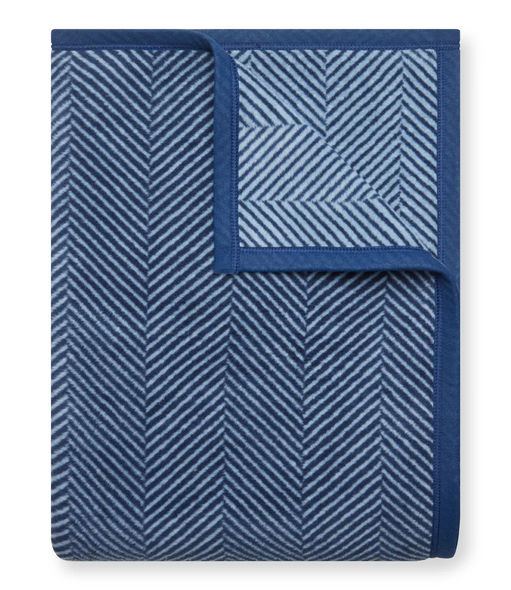 Harborview Herringbone Navy Blanket | ChappyWrap