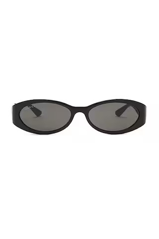 Gucci Hailey Oval Sunglasses in Black | FWRD | FWRD 