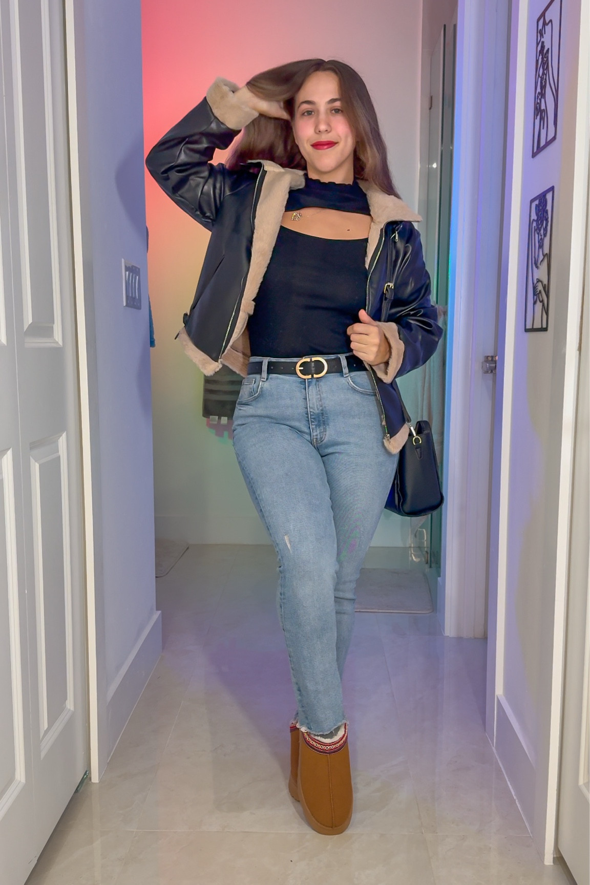 Denim and leather kinda moment #thanksgiving #thanksgivingoutfit #thanksgivinglook #fallwinterfashion 

#LTKSeasonal #LTKFindsUnder100 #LTKStyleTip
