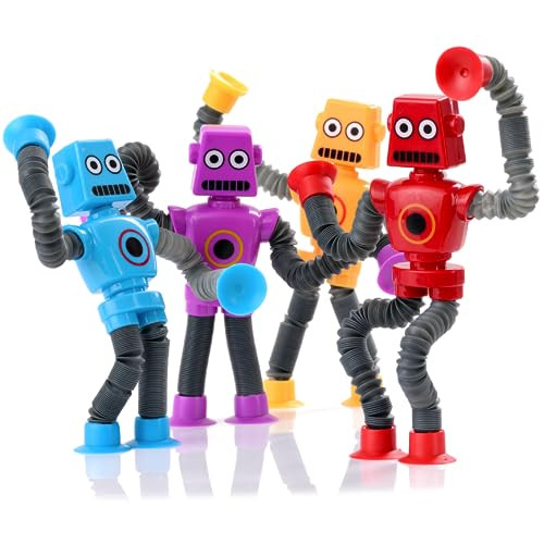 nutty toys Sensory Robot Toys 4pk - Top Pop Tubes Fidget Toy 2024 for ADHD Autism Ages 3 4 5 6 7 8 9 10, Best Kids Travel Toy Gifts Idea, Unique Christmas Tween, Toddler, Girl & Boy Stocking Stuffers | Amazon (US)