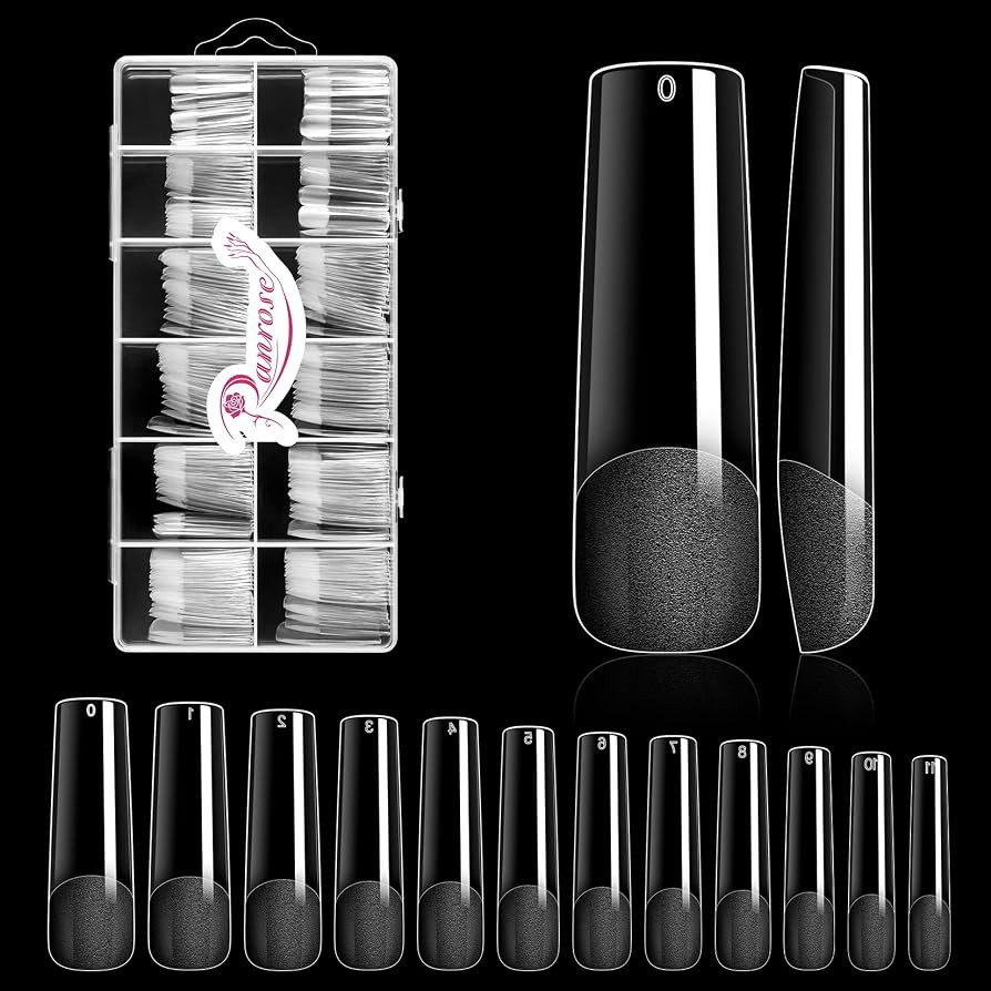 Ranrose Long Straight Nails Tips,240PCS Full Cover Soft Gel Nail Tips for Acrylic Nails Professio... | Amazon (US)