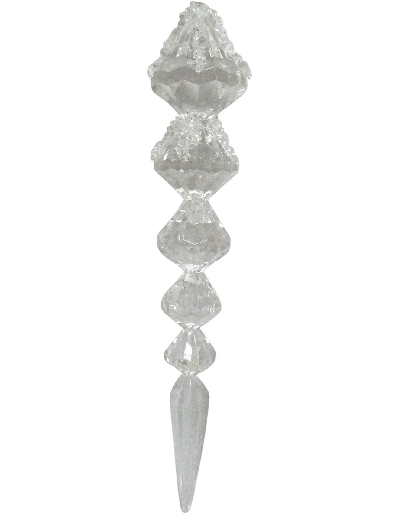 16CM CLEAR ACRYLIC ICICLE ORNAMENT SET OF 4 | David Jones (Australia & New Zealand)