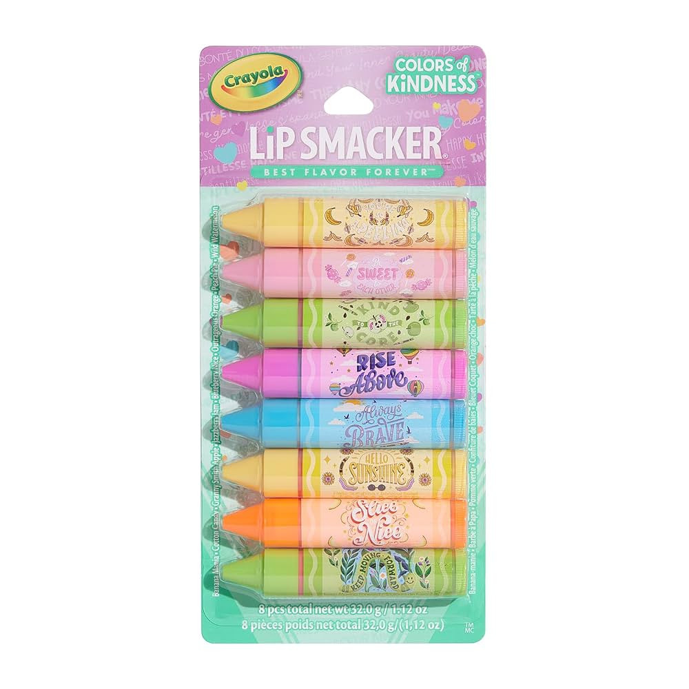 Lip Smacker Crayola Party Pack - 8 Moisturizing Lip Balms, Fun Flavors, Hydrating & Protecting, G... | Amazon (US)