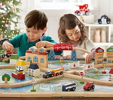 Town and Country Wooden Train Set | Pottery Barn Kids