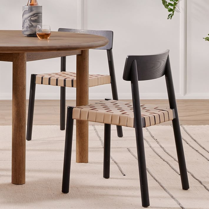 A-Line Frame Leather Dining Chair (Set of 2) | West Elm (US)