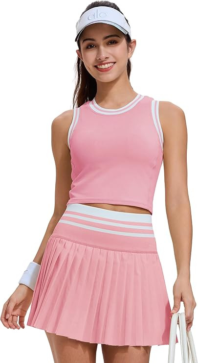 Two Piece Tennis Skirt Set for Women High Waisted Pleated Athletic Golf Skirt Sets Women 2 Piece ... | Amazon (US)