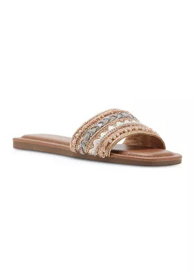 Madden Girl Thread Embellished Single Band Sandals | Belk