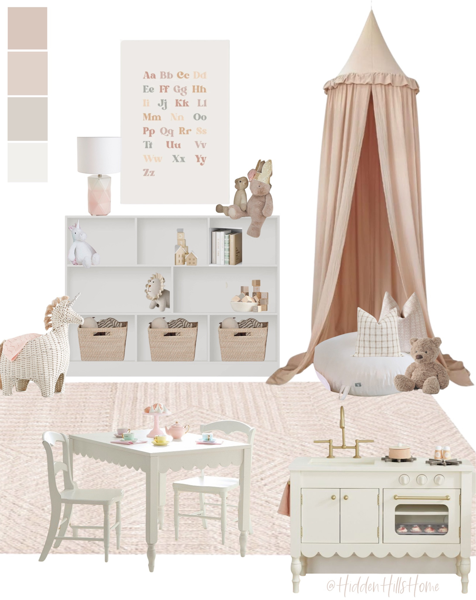 Playroom decor ideas, little girls playroom mood board, playroom inspiration, kids play area, play kitchen, play tent, kids play table #playroom

#LTKkids #LTKsalealert #LTKhome