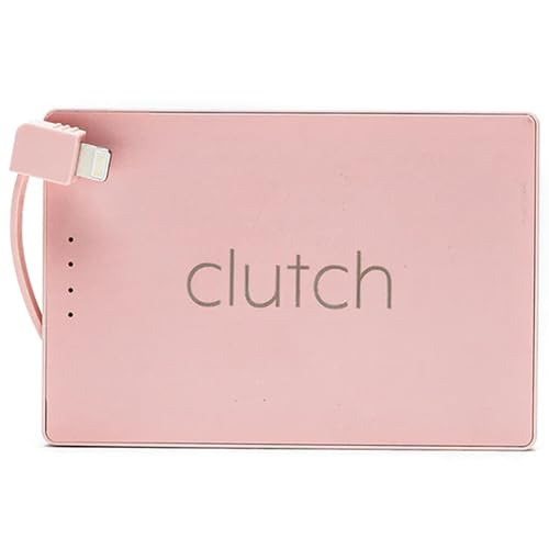 Clutch Pro - Portable Charger - Power Bank - iPhone, Android, Tablet - Magnetic Battery Pack - TSA Approved - Built-in Cable - Thin Profile - 5000 mAh Power - 3.5oz - Pink | Amazon (US)