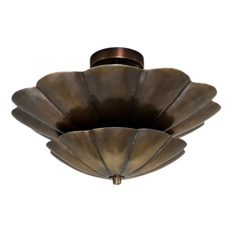 Handmade Brass Flower Ceiling Light: Vintage Petal Flush Mount - Etsy | Etsy (Global)