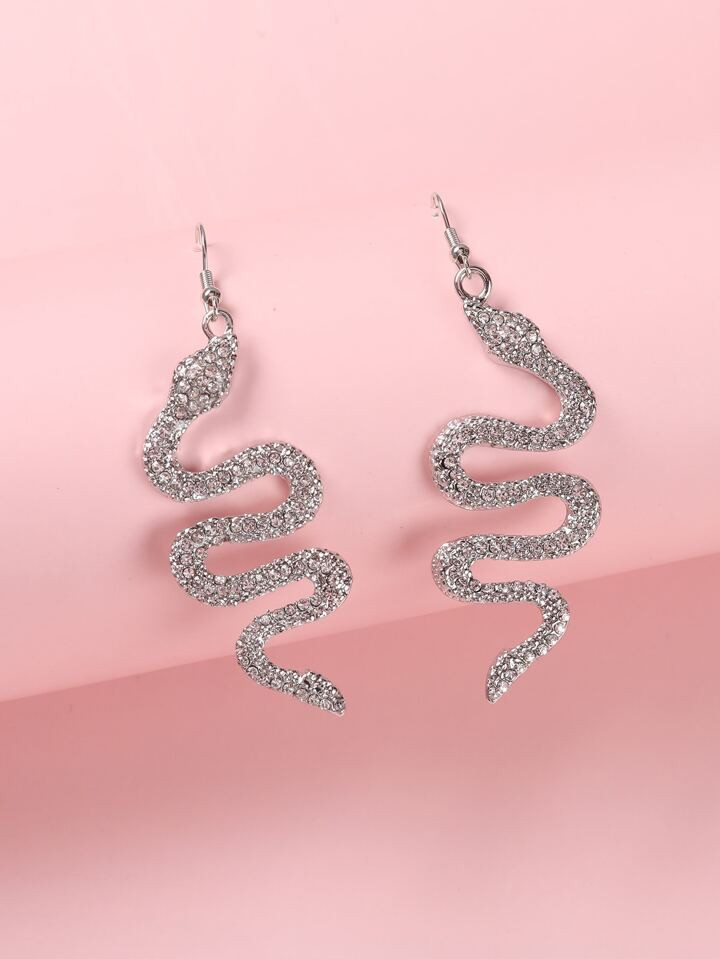Rhinestone Snake Decor Drop Earrings | SHEIN