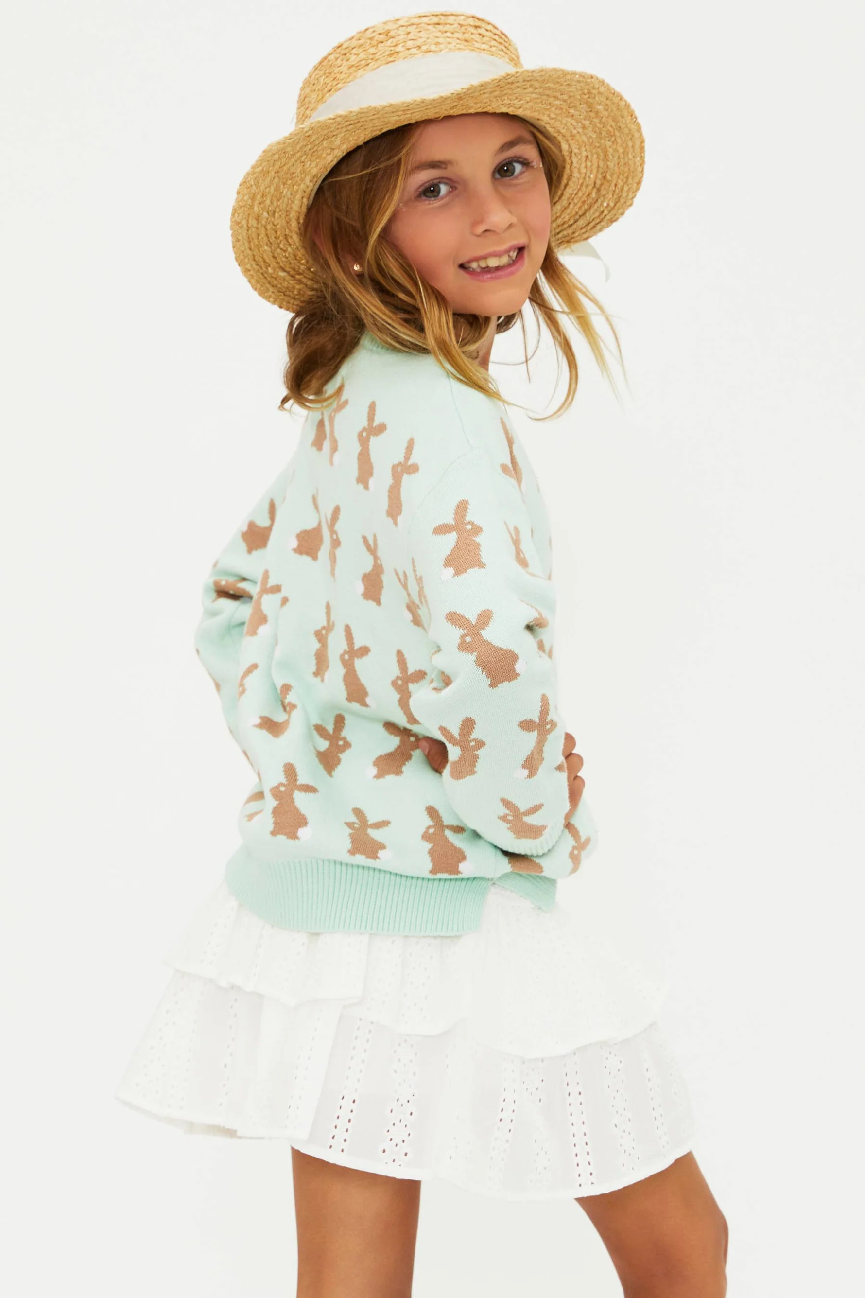 Little Callie Sweater Bunny Tails | Girls Bunny Easter Sweater | Beach Riot | Beach Riot