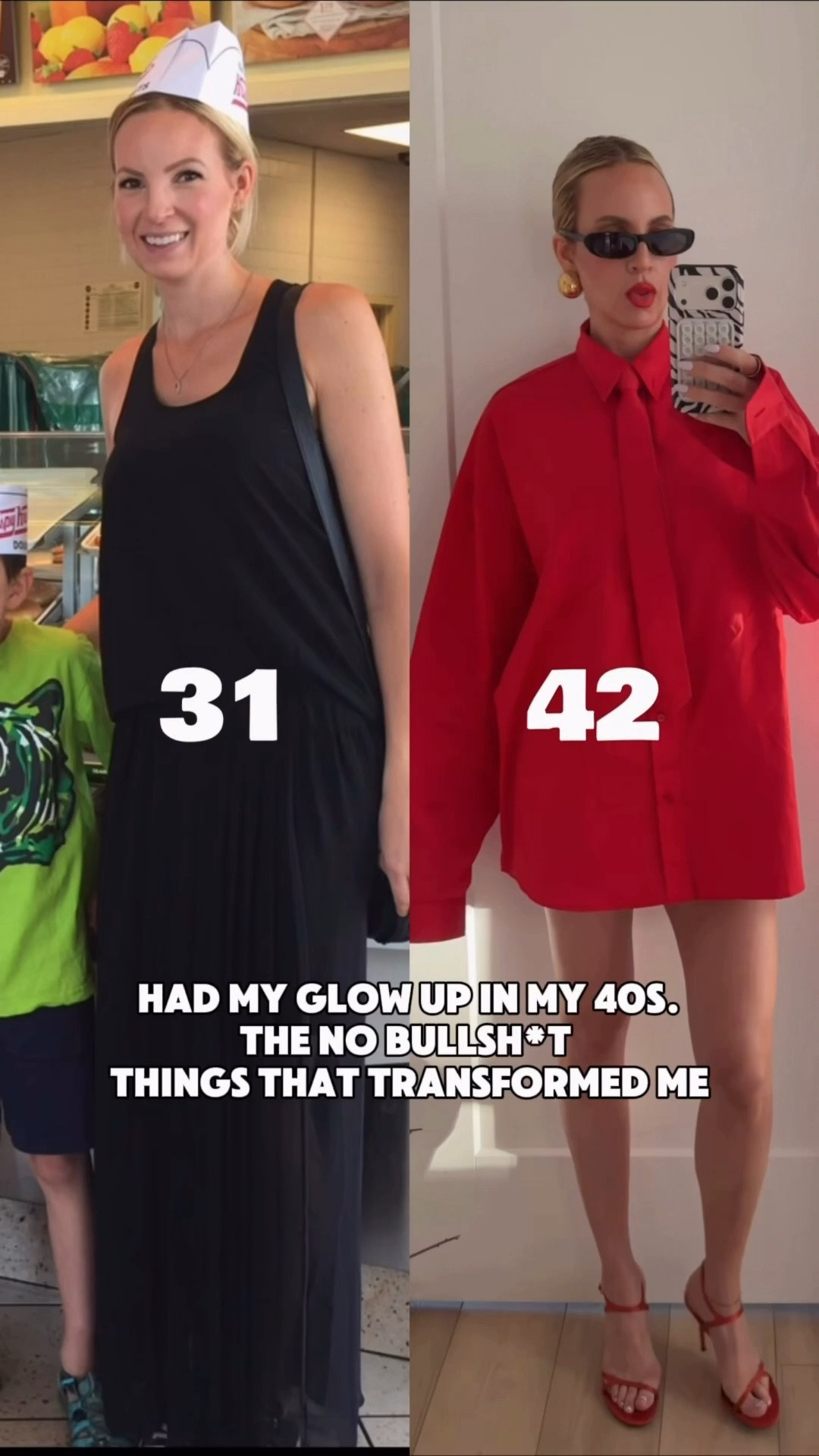 42 and spent a decade figuring out how to actually look better as i age. here's everything that I did
1.the haircut - i had long hair for years and thought it was making me look younger. it was doing the opposite.
2.melasma - if you're struggling with this, you must try the Obagi Nu-Derm Clear.
I can't link it because you need a script for it. Mix it with your tretinoin! I will link the one that is not a strong and you don't need a script for, but it will take longer to work.
Also keeping the sun off my face is key.
3.lip lift - the lip lift shortened my philtrum and made my face more feminine looking
4.jeans - I could easily throw away all my other jeans and just keep this pair. These jeans have transformed my wardrobe
5.teeth bonding - small chips and uneven edges that id lived with forever. fixing them made me actually want to smile in photos.
6.Teeth bleaching - my teeth have never looked so white
7.skincare - the shift for me was focusing on barrier protection first, then layering in microneedling and growth factors. Linked the products I use religiously. Let me know if you want me to mention what lasers and treatments I get.
8.makeup - started focusing more on a classic look rather than a trendy look. All my go-to products are linked.
9. workouts - running kept me small but soft. lifting actually changed my shape in a way cardio never did. i've never felt more confident in my body.
10. Treatments- I get two fractionated coolpeels and at least 4 treatments of microneedling with PDGF a yr. Also get IPL done yearly and sculptra and Botox
11.style - stopped second guessing every bold choice and started wearing exactly what i want. Linked my favorite bold pieces.

#LTKstorytime #LTKOver40 #LTKBeauty
