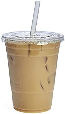 [100 Sets - 16 oz.] Plastic Cups With Flat Lids | Amazon (US)