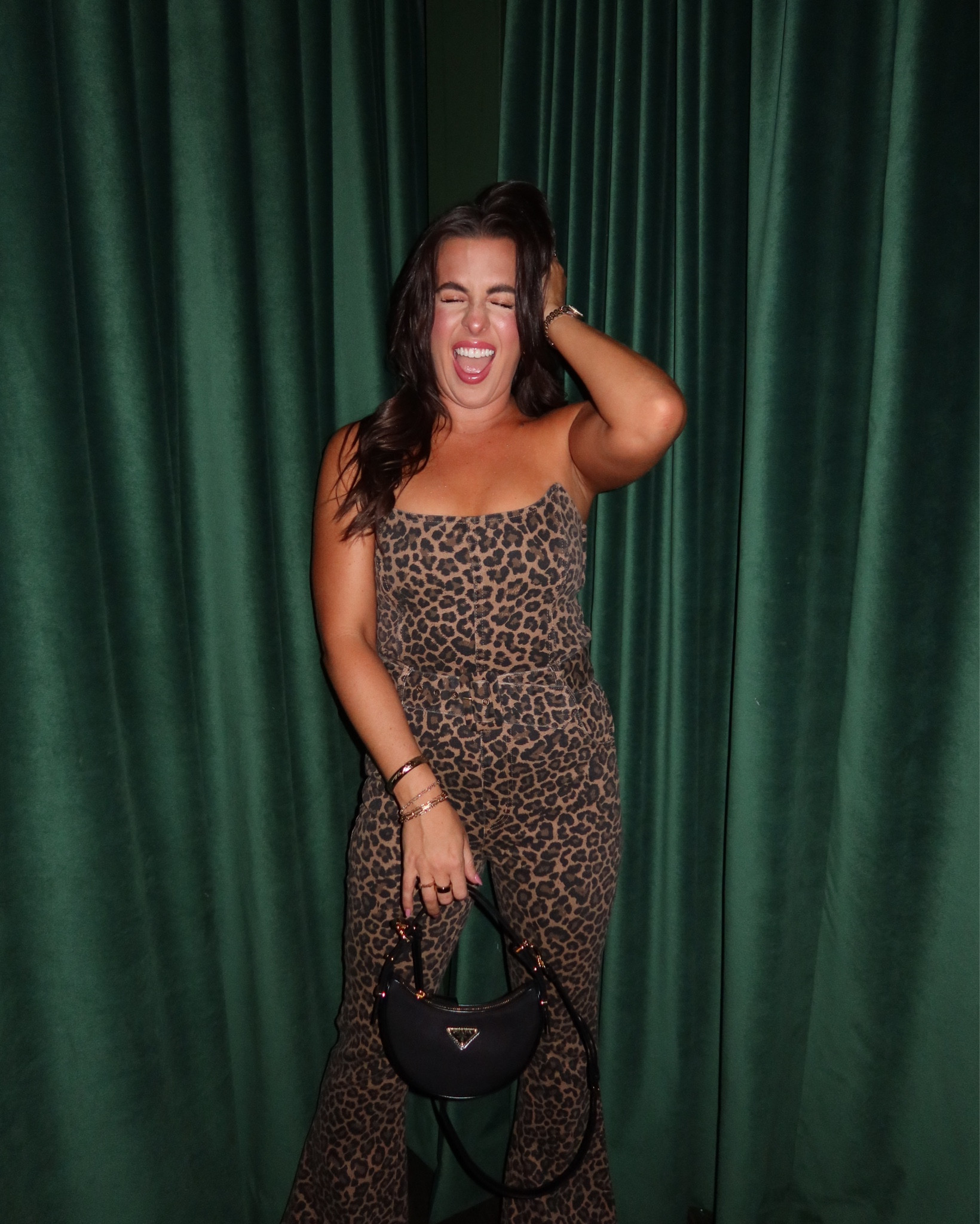Lola & Ivy Dinner Outfit! Wearing a size Medium in this fab jumpsuit 🐆 

#LTKSeasonal #LTKCon