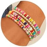 M MOOHAM Gold Beaded Bracelets for Women - Dainty 14K Gold Plated Beaded Ball Pearl Cross Bracele... | Amazon (US)