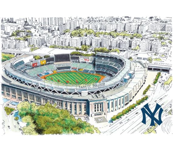 New York Yankees  Yankee Stadium LIMITED EDITION Pen and Ink | Etsy | Etsy (US)