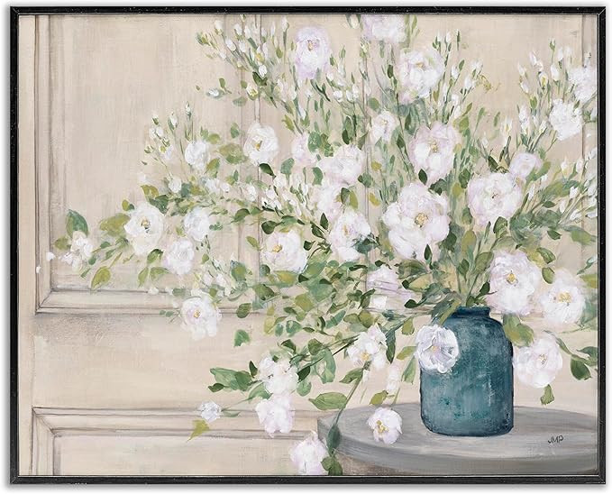 Stupell Industries 'Geranium Tabletop Country Still Life Painting Blooming Flowers', Framed Gicle... | Amazon (US)