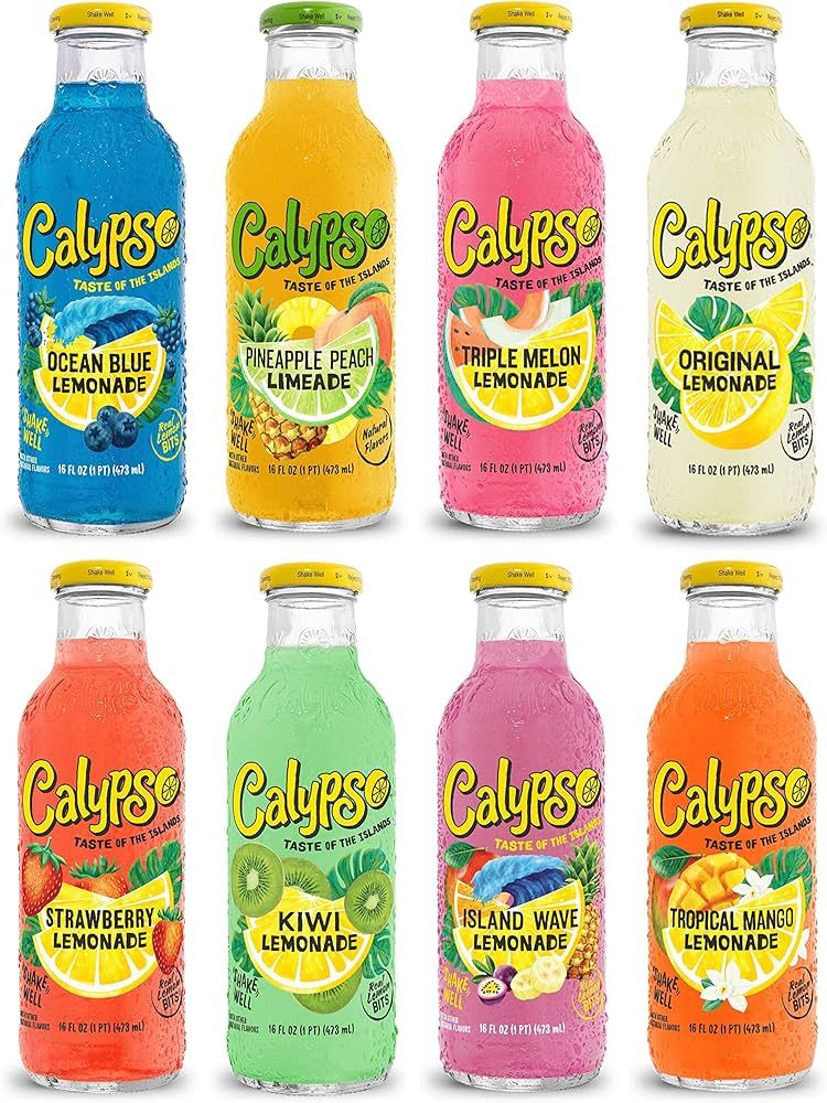 Calypso Lemonades Made with Real Fruit and Natural Flavors | 8 Flavor Variety,16 Fl Oz (Pack of 8... | Amazon (US)