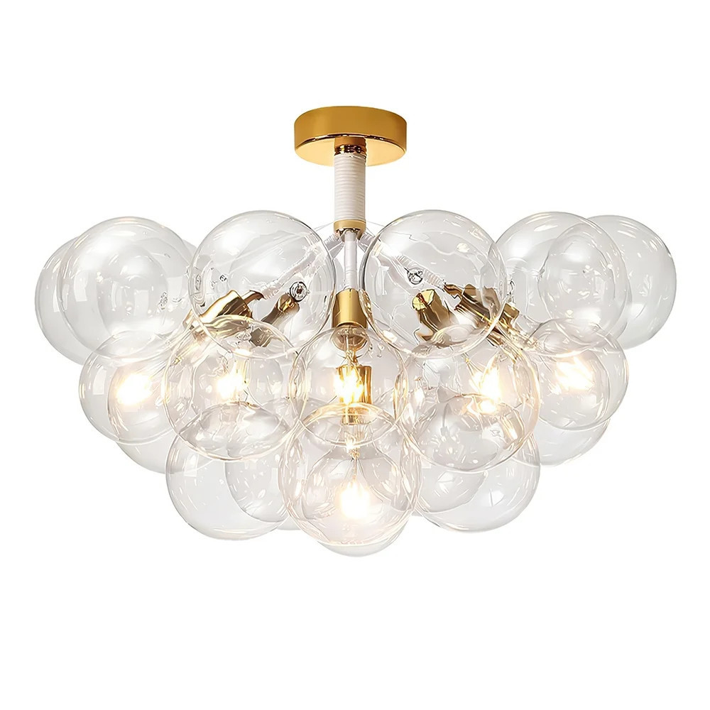 6-Light Bubble Glass Chandelier in White - 24.8 in.W | Bed Bath & Beyond