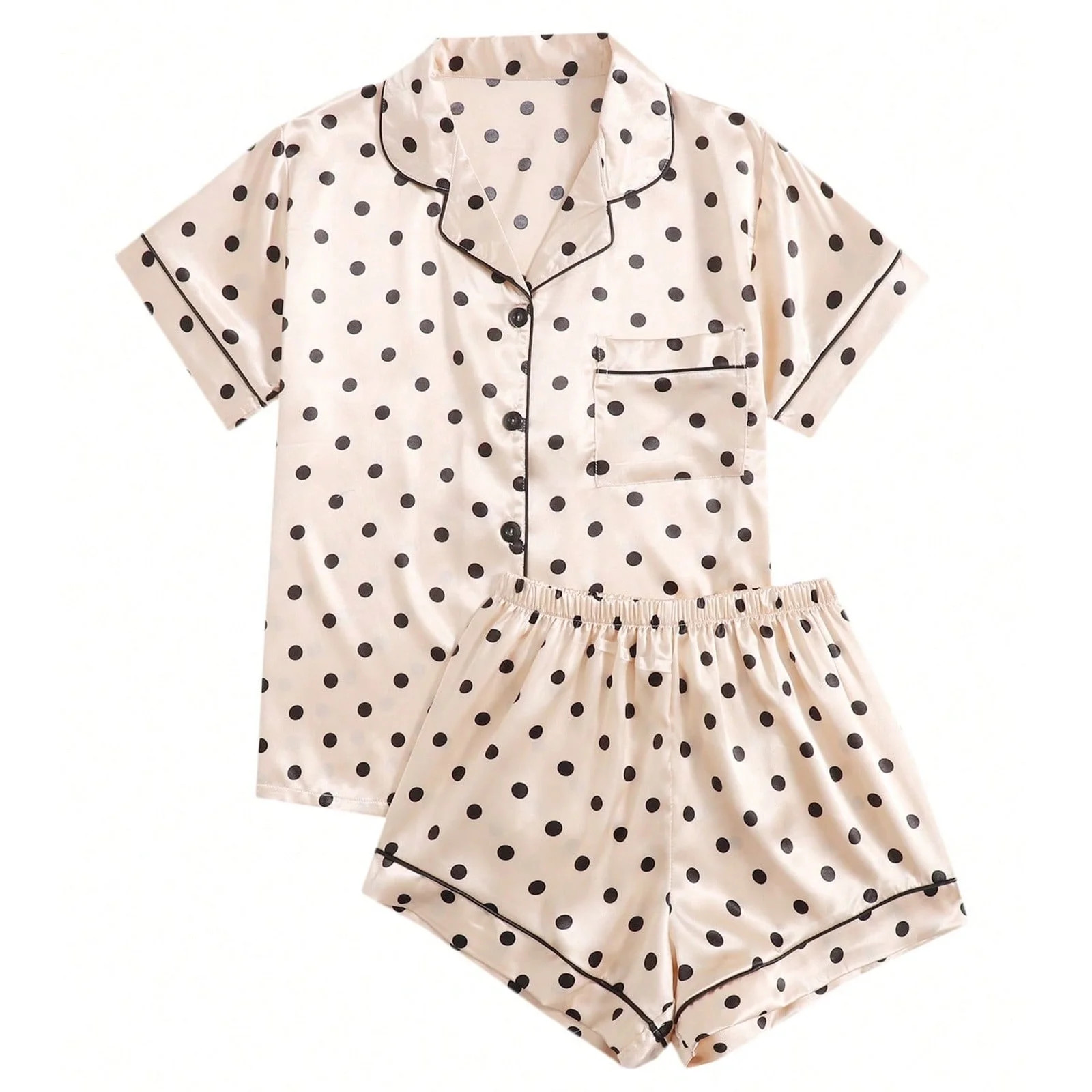 Xfvqtps Womens Pajamas Set Polka Dot Short Sleeved Short Pants Flip Collar Button Cozy Comfortabl... | Walmart (US)