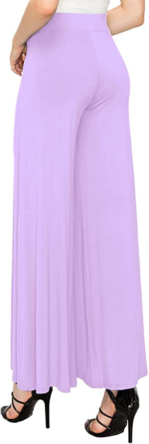 Made By Johnny Women's Solid Casual Comfy Stretchy Wide Leg Palazzo Lounge Pants | Amazon (US)