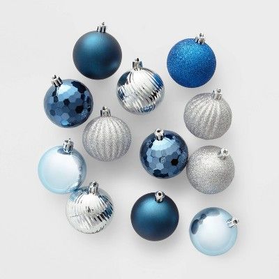 100ct Christmas Ornament Set Blue and Silver - Wondershop™ | Target