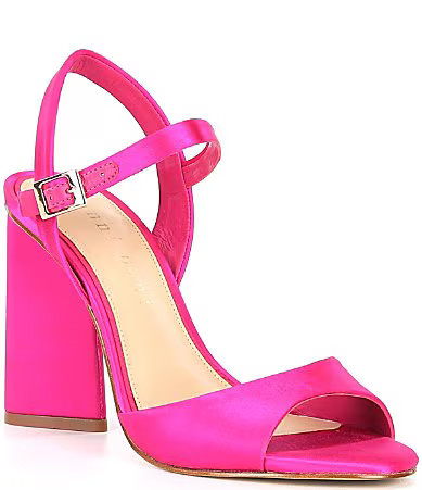 Gianni Bini Durant Satin Block Heel Dress Sandals - 6 | Dillard's