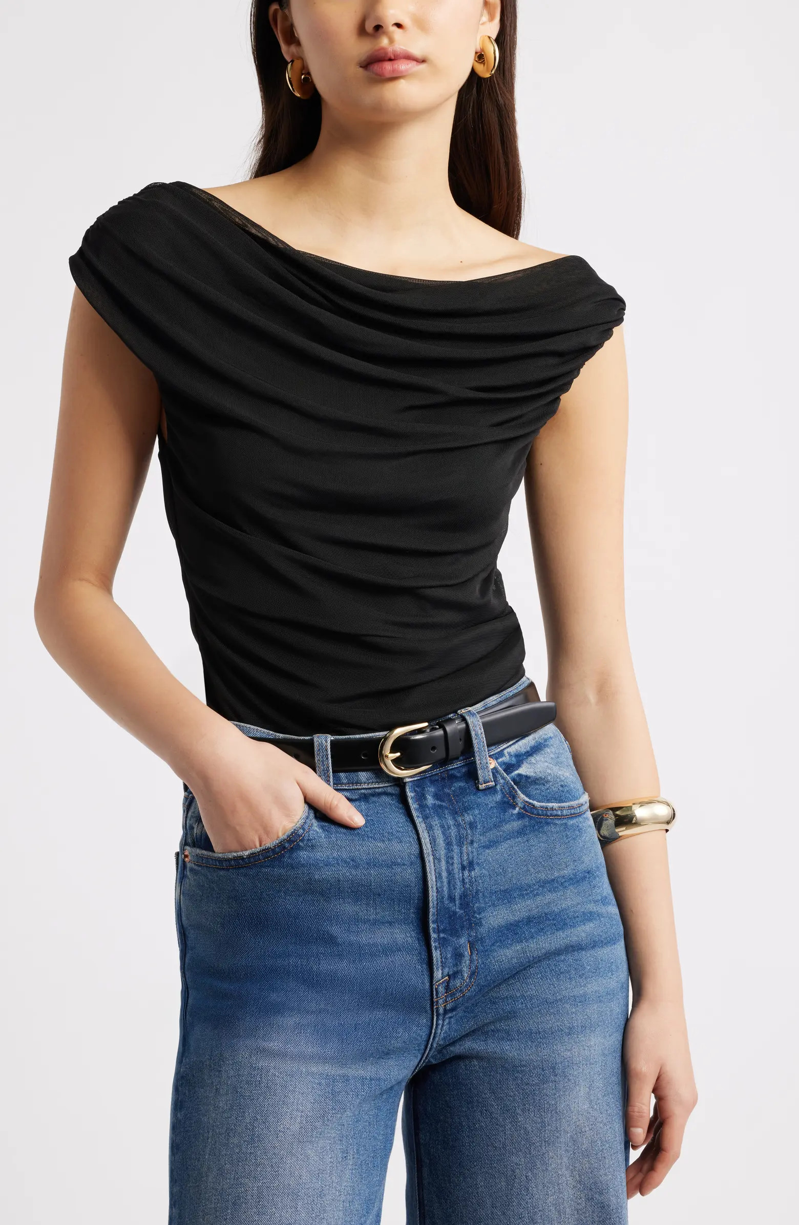 Cap Sleeve Mesh Top | Nordstrom