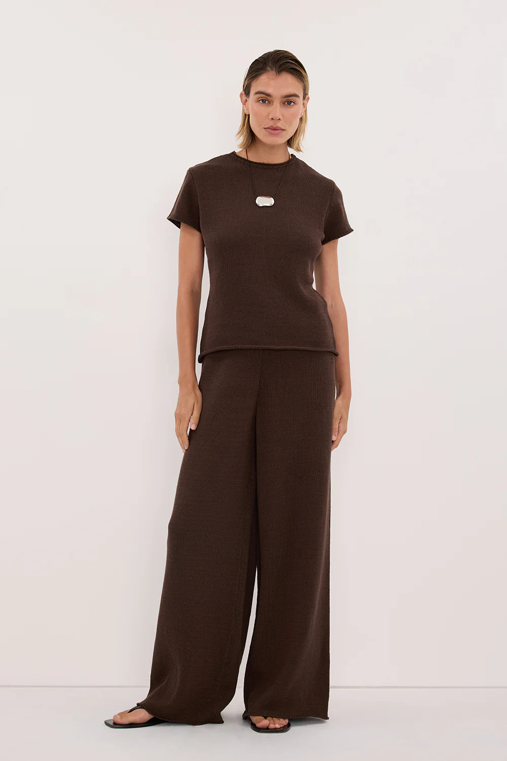 ORIA BURNT CHOC COTTON BABY TEE | DISSH