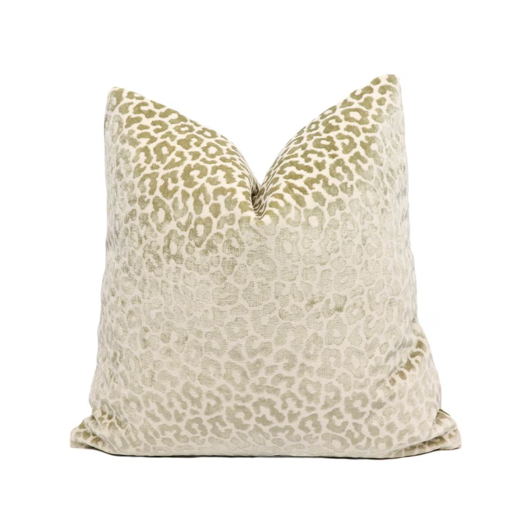 Schumacher Madeleine Velvet Pillow Cover in Natural 68826 ON BOTH SIDES // Designer Pillow // Hig... | Etsy (US)