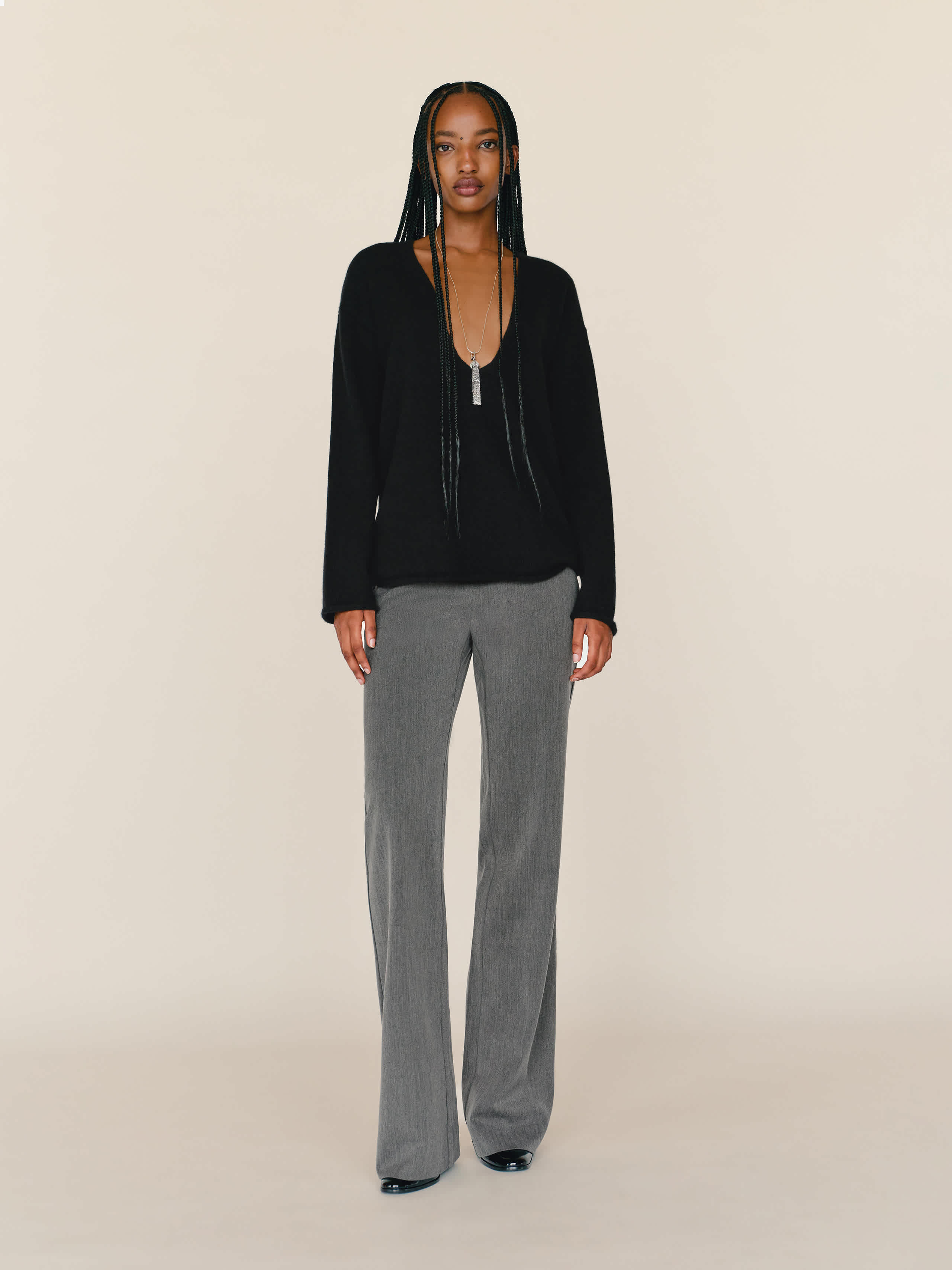 Reformation Juno Cashmere Oversized Sweater Black Medium | Reformation (Global)