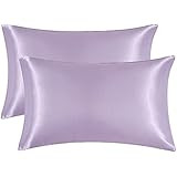 Bedsure Satin Pillowcase for Hair and Skin Queen - Lavender Silk Pillowcase 2 Pack 20x30 inches -... | Amazon (US)