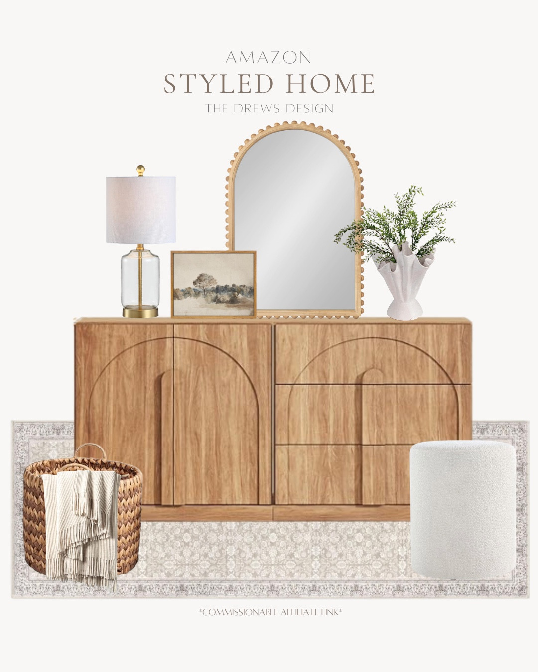 Entryway styled home includes ottoman, runner rug, decorative basket, throw blanket, buffet, vase, greenery stems, mirror, wall art, and table lamp.

Home decor, entryway, styled home, neutral home

#LTKHome #LTKSeasonal #LTKvlog