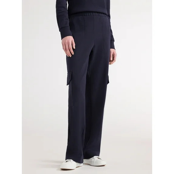 Free Assembly Women's and Women's Plus Wide Leg Knit Cargo Pants, 30” Inseam, Sizes XS-4X | Walmart (US)