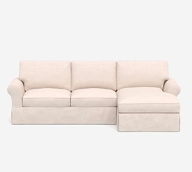 PB Comfort Roll Arm Slipcovered Sofa Chaise Sectional | Pottery Barn (US)