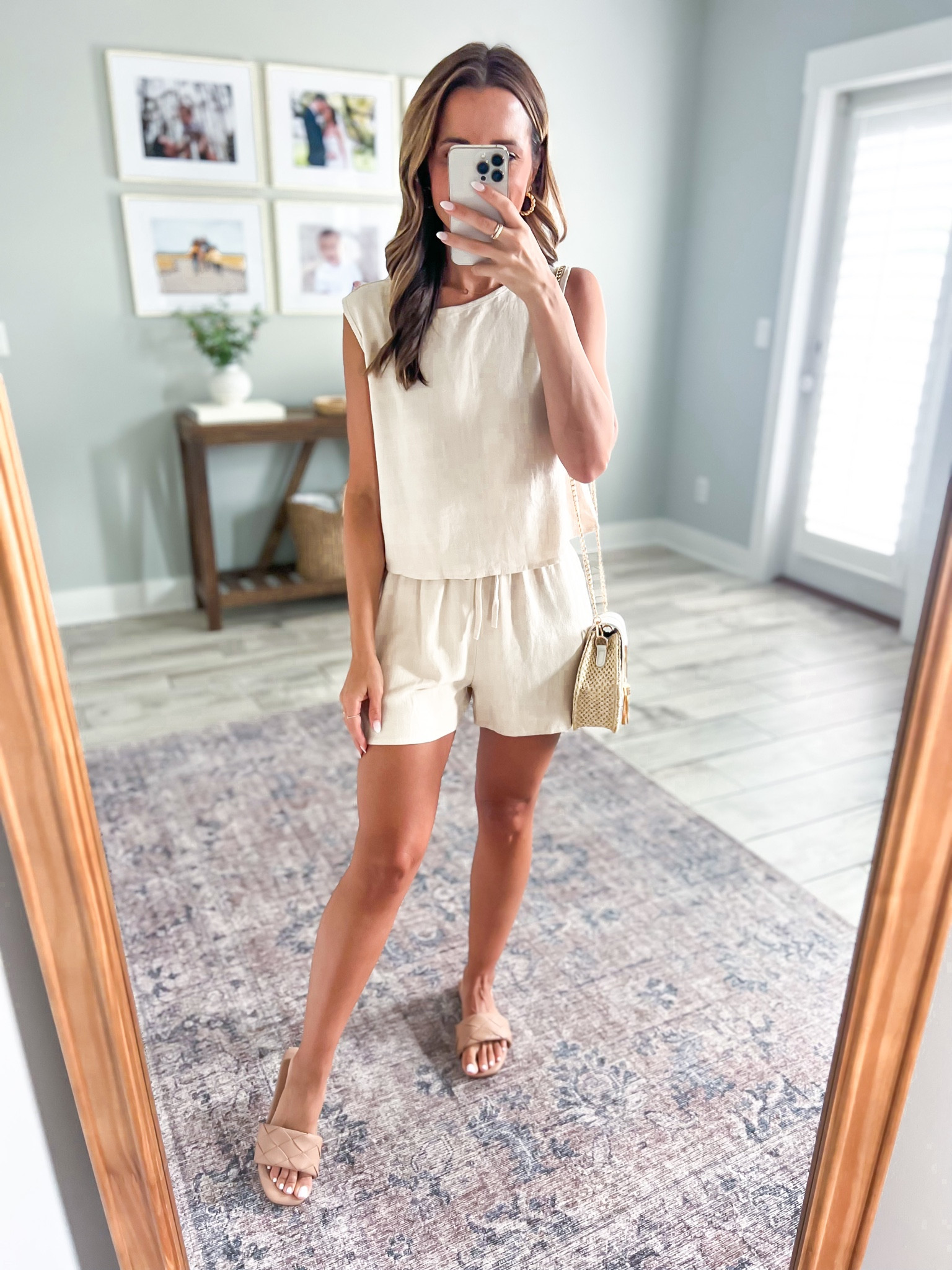 Amazon matching set. Matching short set. Casual outfit. Mom outfit. Vacation outfit. Two piece set. Amazon slide sandals (TTS). Amazon crossbody. Summer outfit. 

#LTKtravel #LTKunder50 #LTKshoecrush