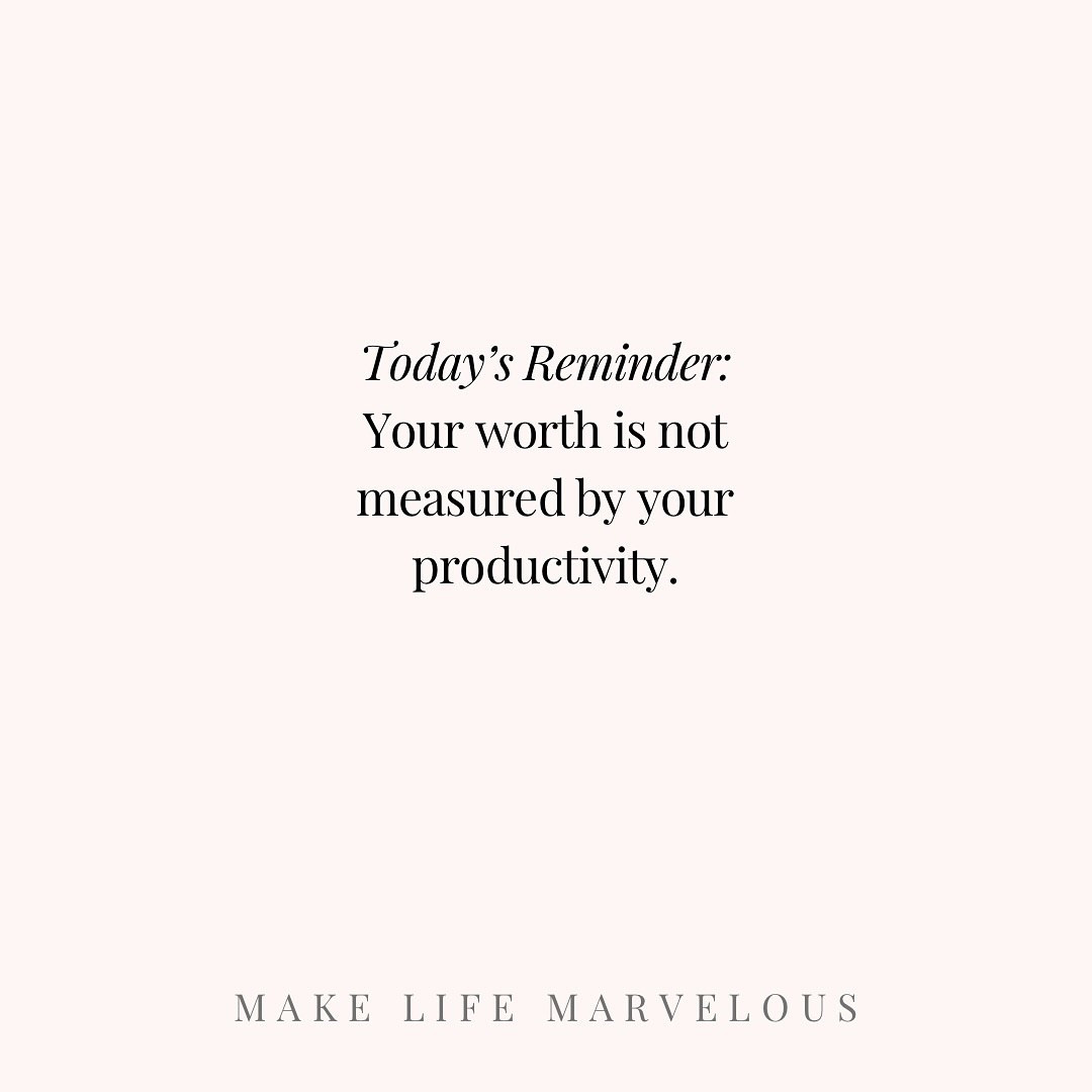 You are valuable just as you are. ✨
 
Rest, slow days, and pauses don’t make you less than…they make you human.

💗 Ashley

#MakeLifeMarvelous
Inspiration quote, you are doing great, rest is productive.