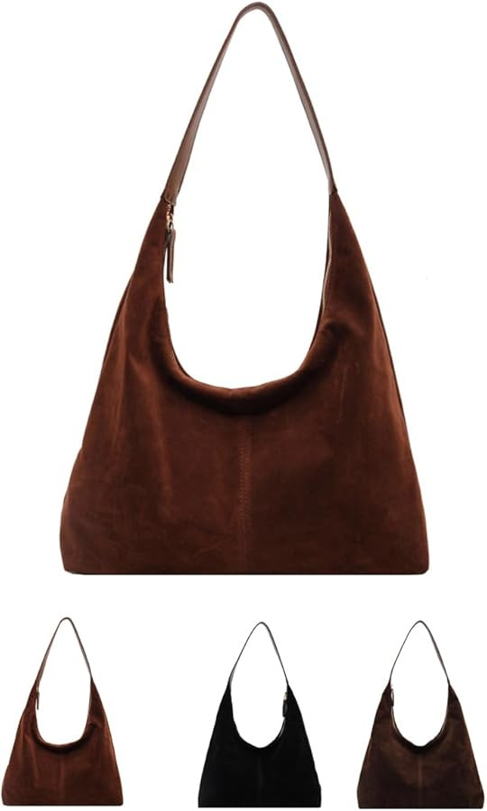 Suede Tote Bag for Women Brown Suede Hobo Bag Suede Handbags Brown Purses Suede Purse Brown Suede... | Amazon (CA)
