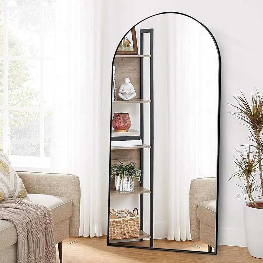 ABSWHLM Arched Full Length Mirror 71"x32" with Stand Aluminum Alloy Frame Floor Large Mirror for ... | Amazon (US)